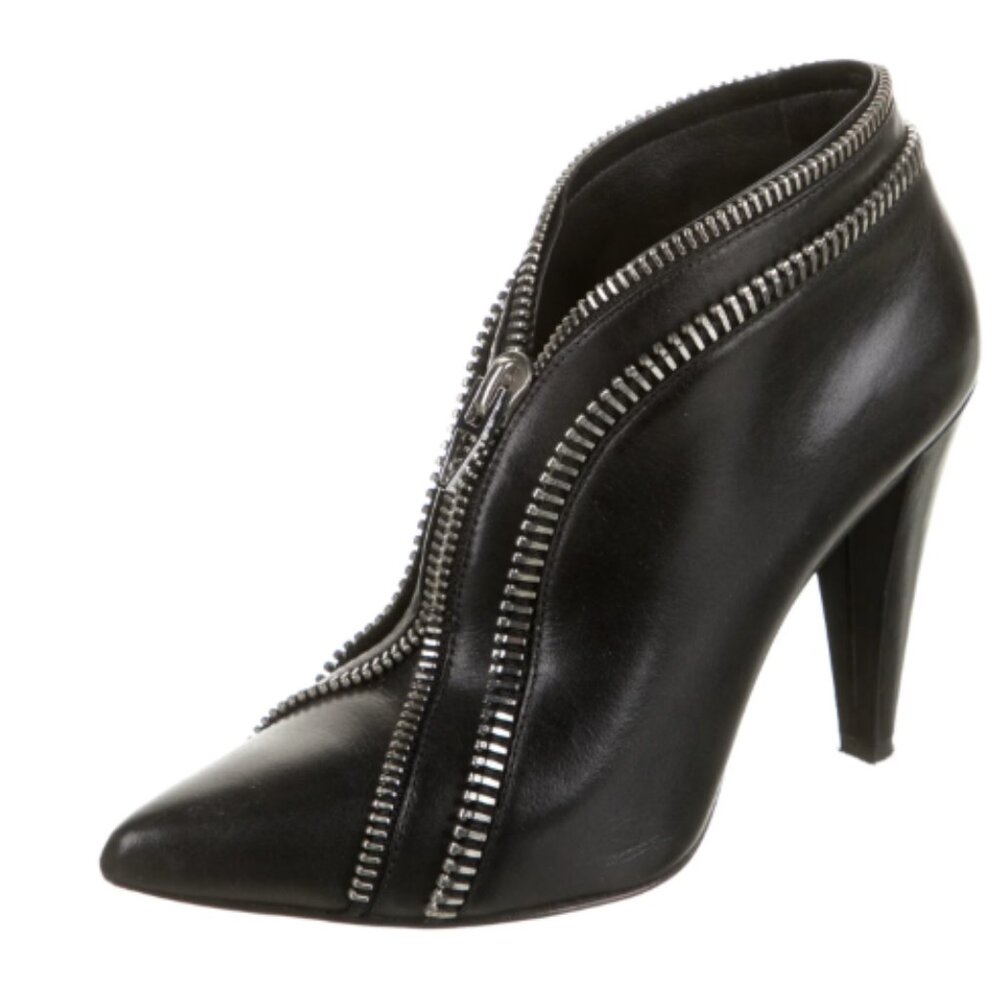 Alexander Wang Black Zipper Leather Boots New With Box